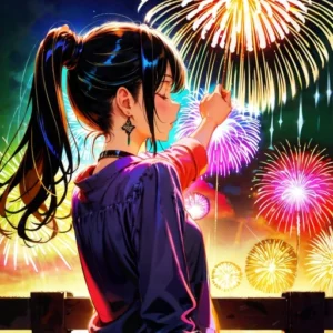 土砂降りの花火大会